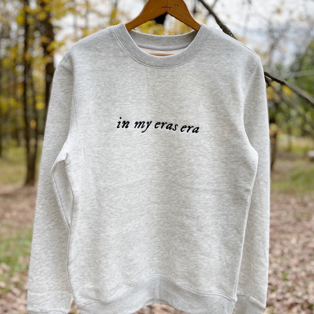 in my eras era embroidered taylor swift sweatshirt